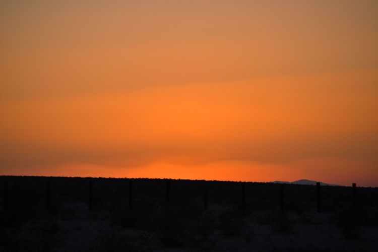 Waves in the sky, sunset, Wonder Valley, California.