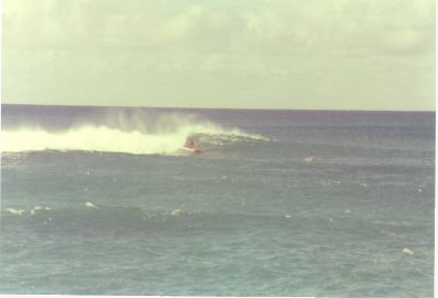 Riding Kammieland on a small north swell, 1973.